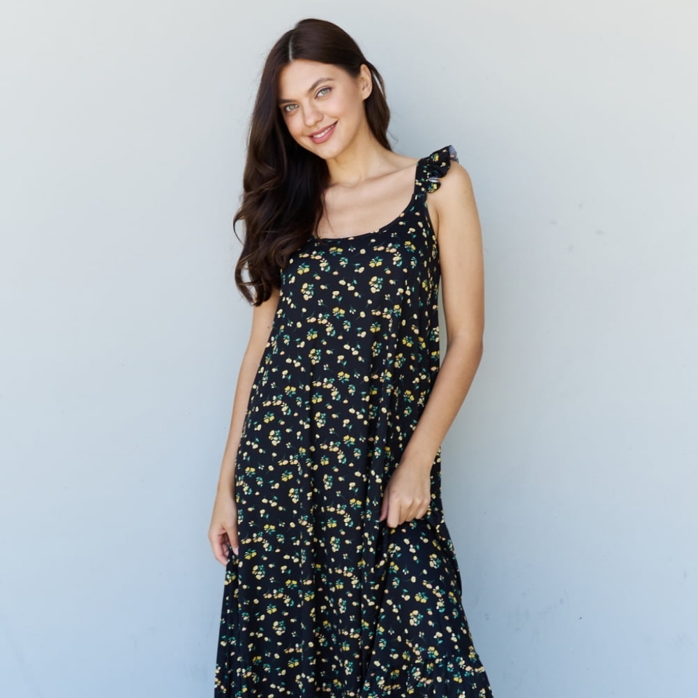 In The Garden Ruffle Floral Maxi Dress